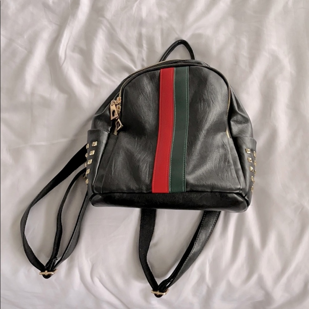 Black Studded Mini Backpack